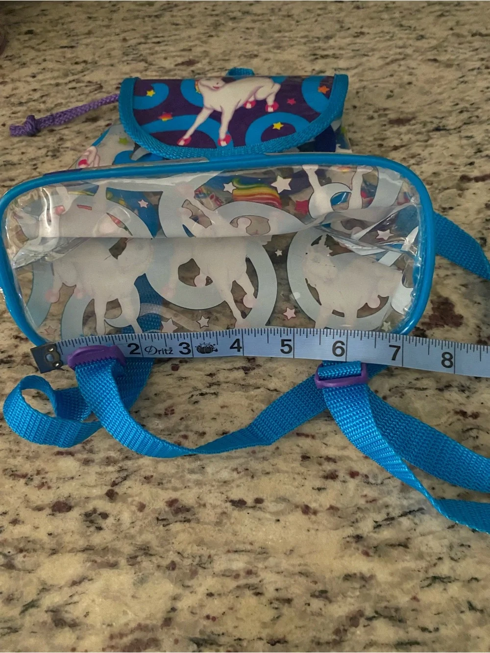 Vintage Lisa Frank Markie Unicorn mini backpack clear see through 90s y2k bag